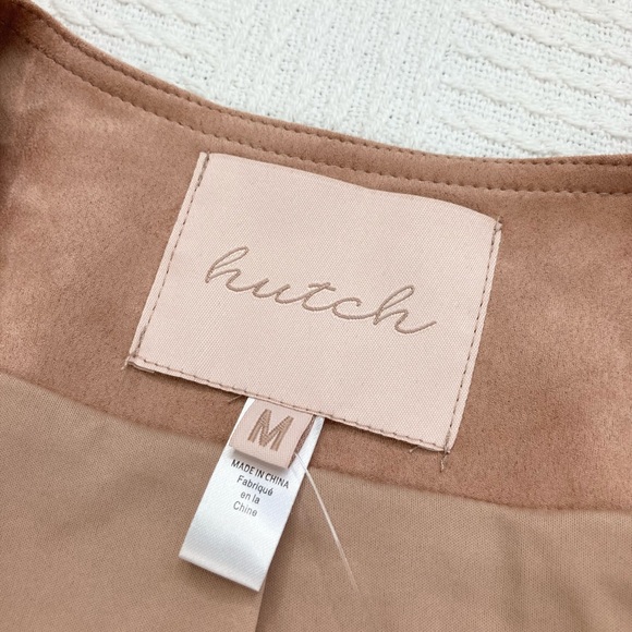 Hutch Anthropologie Jacket Draped Faux Suede Neutral Size Medium, NWT - Picture 13 of 16
